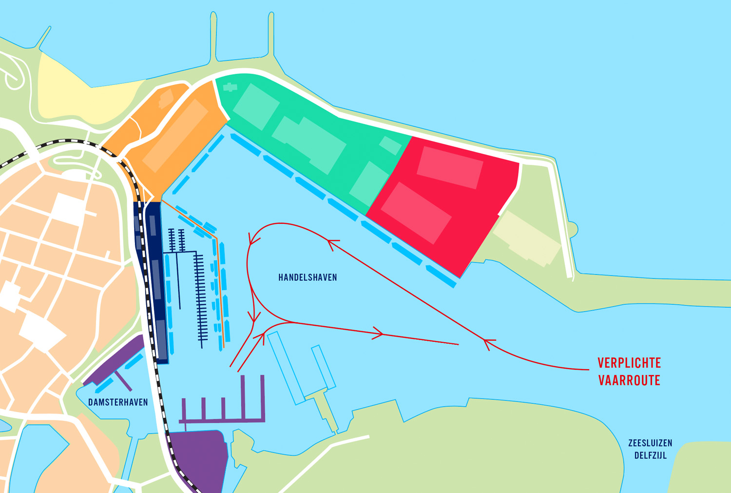 Verplichte vaarroute tijdens DelfSail